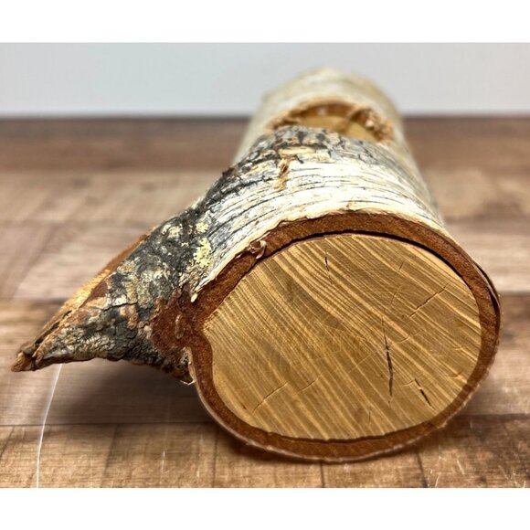 Rustic Birch Wood Candle Holder With Natural Knot Holes For Decor - Picture 5 of 7